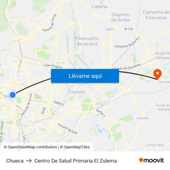 Chueca to Centro De Salud Primaria El Zulema map