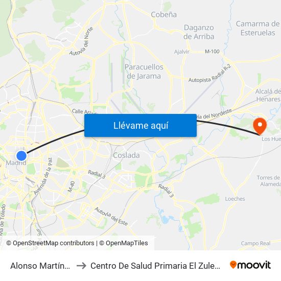 Alonso Martínez to Centro De Salud Primaria El Zulema map