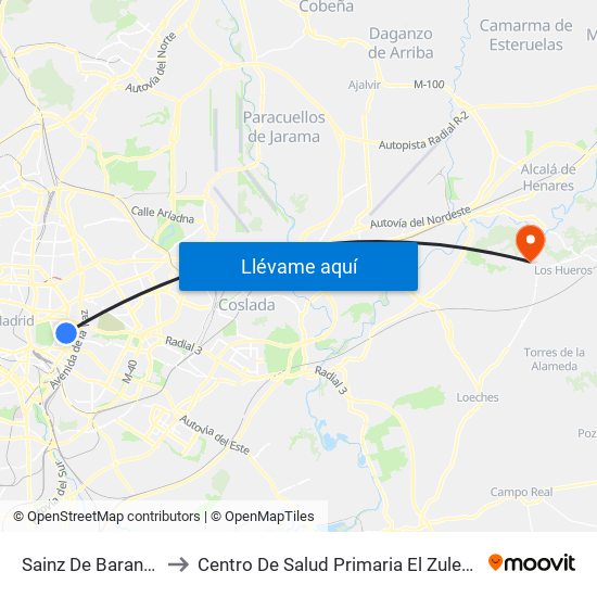 Sainz De Baranda to Centro De Salud Primaria El Zulema map