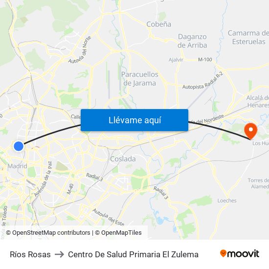 Ríos Rosas to Centro De Salud Primaria El Zulema map