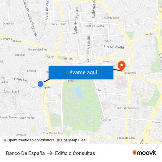 Banco De España to Edificio Consultas map