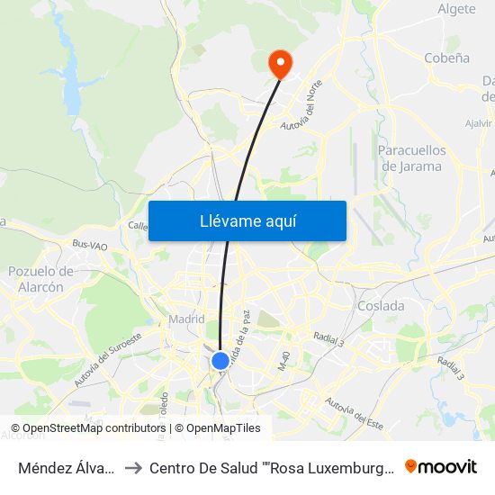 Méndez Álvaro to Centro De Salud ""Rosa Luxemburgo"" map