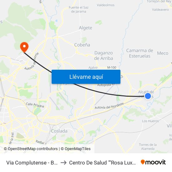 Vía Complutense - Brihuega to Centro De Salud ""Rosa Luxemburgo"" map