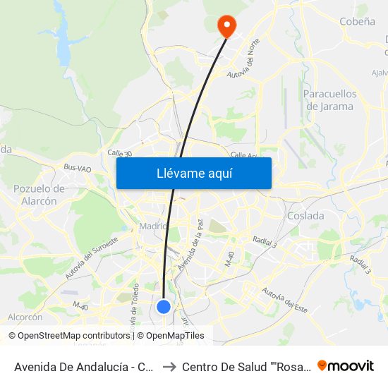 Avenida De Andalucía - Centro Comercial to Centro De Salud ""Rosa Luxemburgo"" map