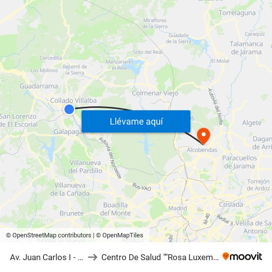Av. Juan Carlos I - Zoco to Centro De Salud ""Rosa Luxemburgo"" map