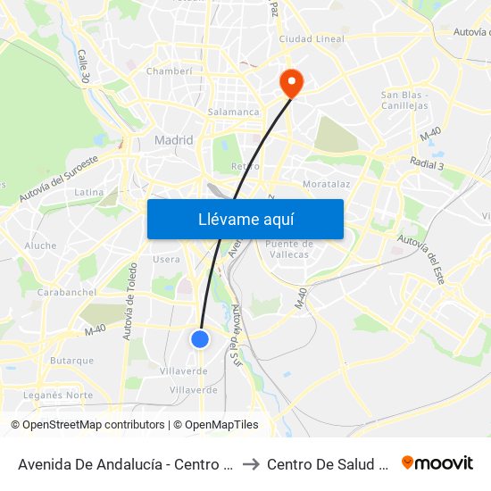 Avenida De Andalucía - Centro Comercial to Centro De Salud Daroca map