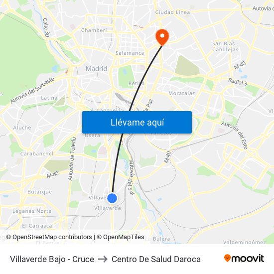 Villaverde Bajo - Cruce to Centro De Salud Daroca map