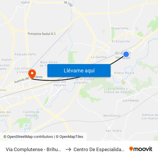 Vía Complutense - Brihuega to Centro De Especialidades map