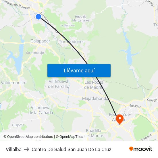 Villalba to Centro De Salud San Juan De La Cruz map