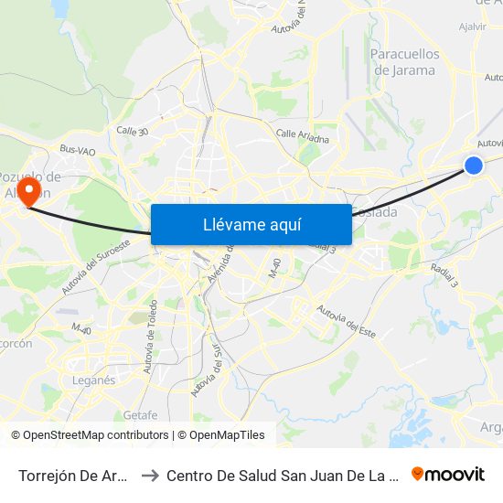 Torrejón De Ardoz to Centro De Salud San Juan De La Cruz map