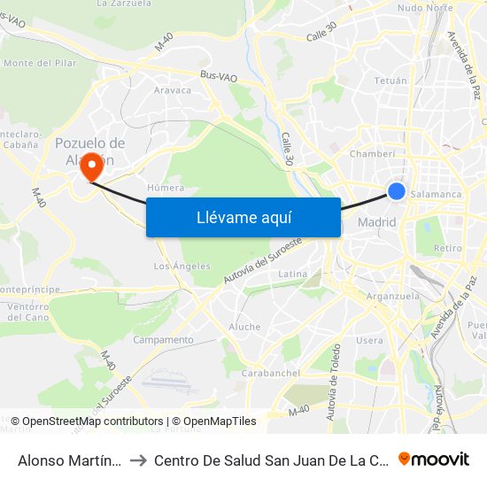 Alonso Martínez to Centro De Salud San Juan De La Cruz map