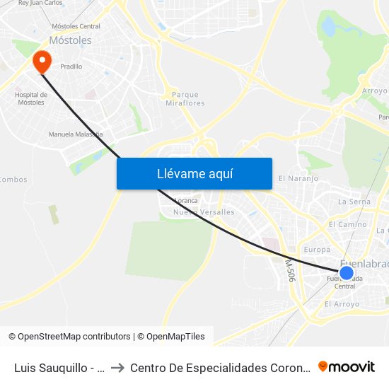 Luis Sauquillo - Grecia to Centro De Especialidades Coronel De Palma map