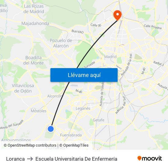 Loranca to Escuela Universitaria De Enfermería map