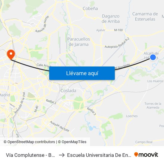 Vía Complutense - Brihuega to Escuela Universitaria De Enfermería map