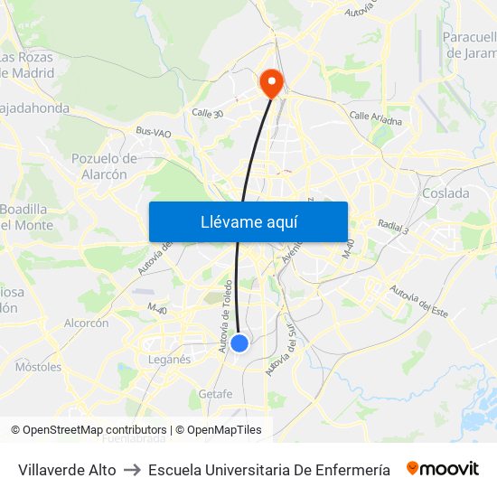 Villaverde Alto to Escuela Universitaria De Enfermería map