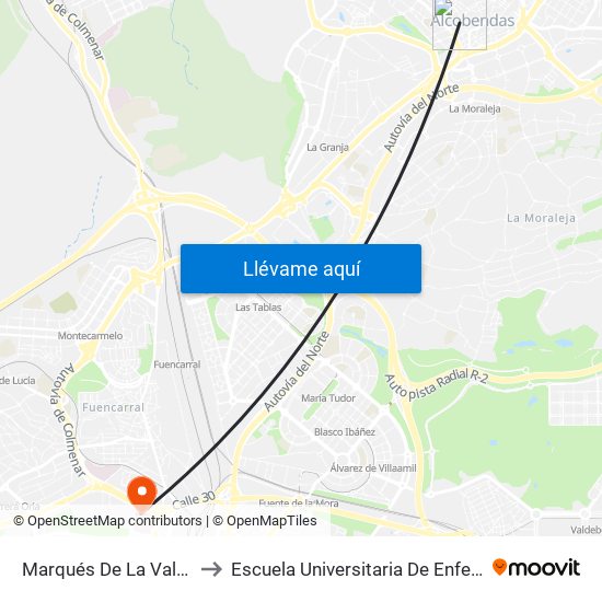 Marqués De La Valdavia to Escuela Universitaria De Enfermería map