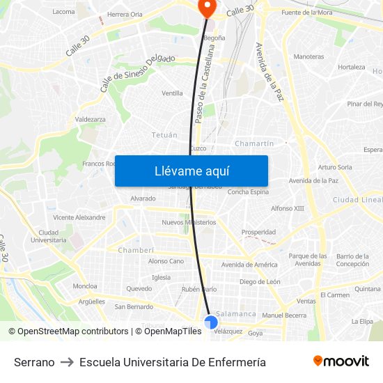 Serrano to Escuela Universitaria De Enfermería map