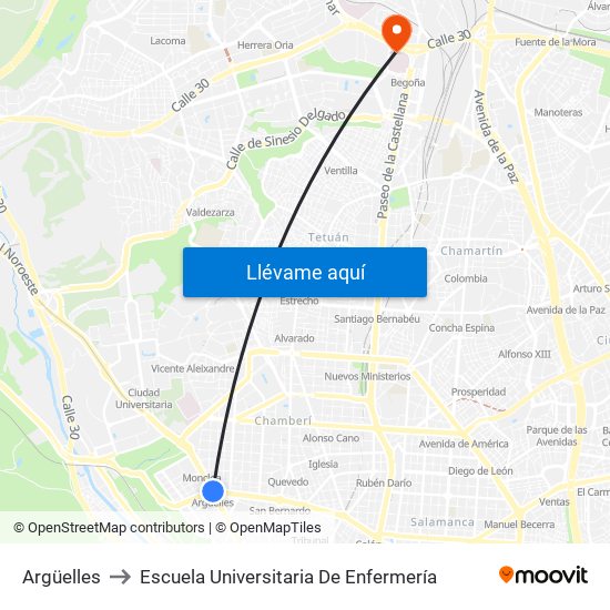 Argüelles to Escuela Universitaria De Enfermería map