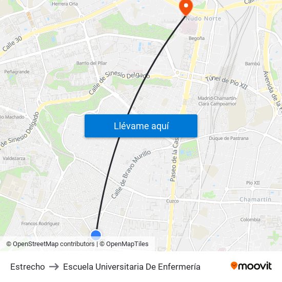Estrecho to Escuela Universitaria De Enfermería map