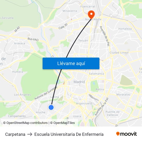 Carpetana to Escuela Universitaria De Enfermería map