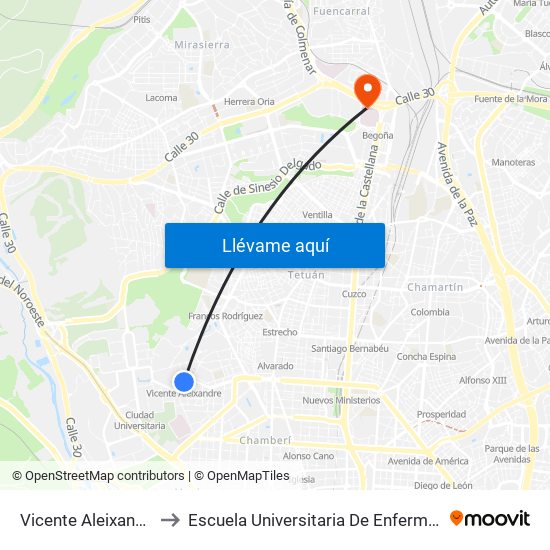 Vicente Aleixandre to Escuela Universitaria De Enfermería map