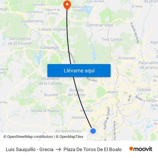 Luis Sauquillo - Grecia to Plaza De Toros De El Boalo map