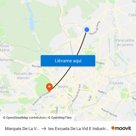 Marqués De La Valdavia to Ies Escuela De La Vid E Industrias Lácteas map
