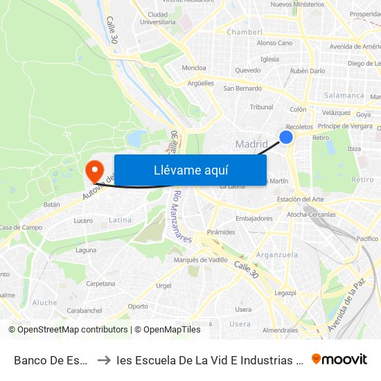 Banco De España to Ies Escuela De La Vid E Industrias Lácteas map