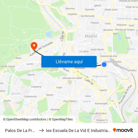 Palos De La Frontera to Ies Escuela De La Vid E Industrias Lácteas map
