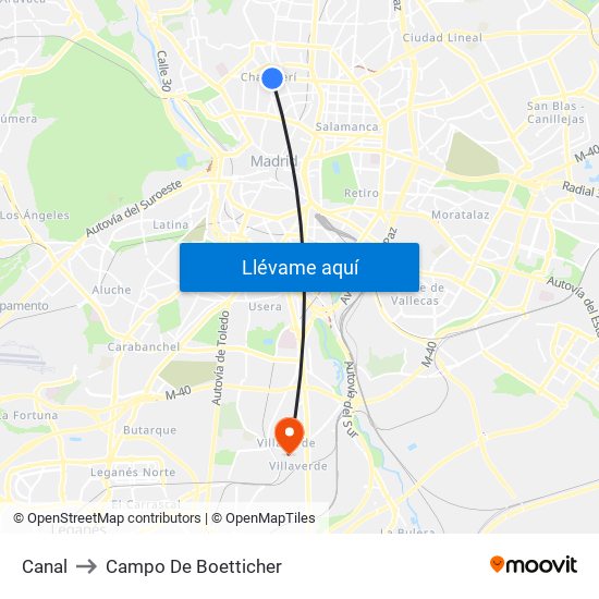 Canal to Campo De Boetticher map