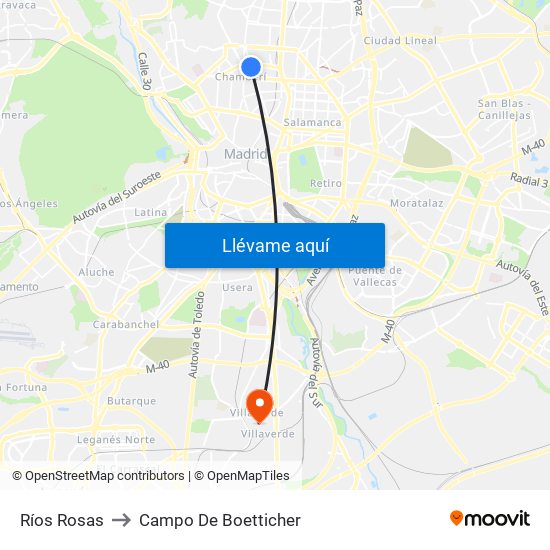 Ríos Rosas to Campo De Boetticher map
