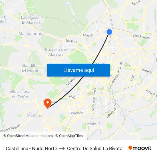 Castellana - Nudo Norte to Centro De Salud La Rivota map