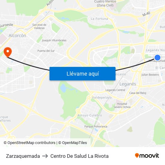 Zarzaquemada to Centro De Salud La Rivota map