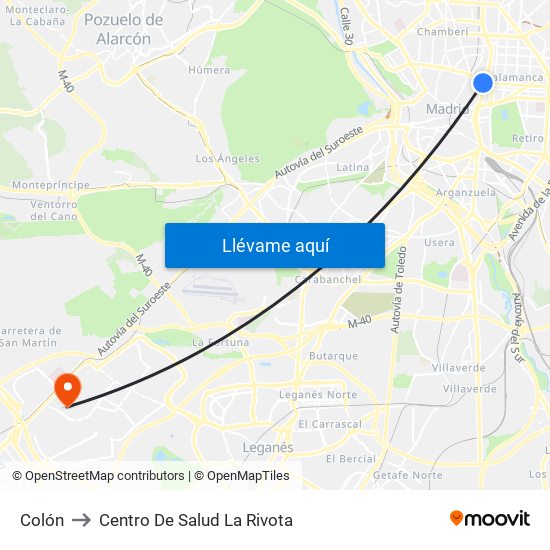 Colón to Centro De Salud La Rivota map