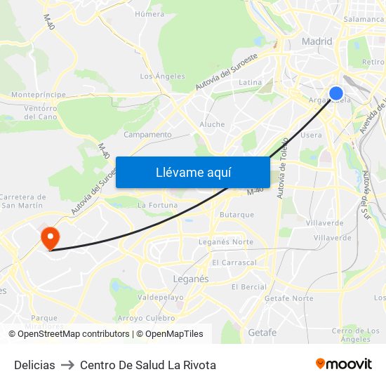 Delicias to Centro De Salud La Rivota map