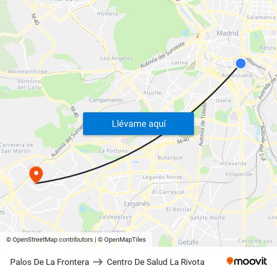 Palos De La Frontera to Centro De Salud La Rivota map