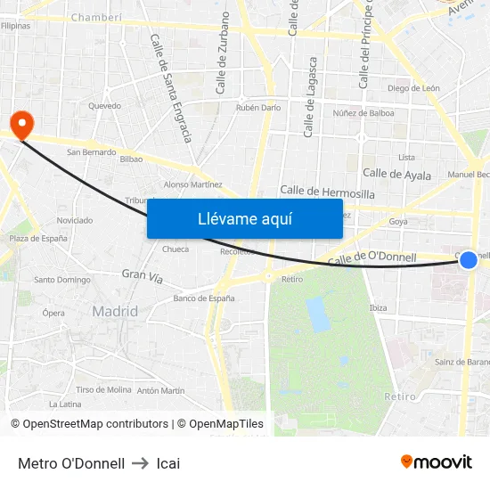 Metro O'Donnell to Icai map