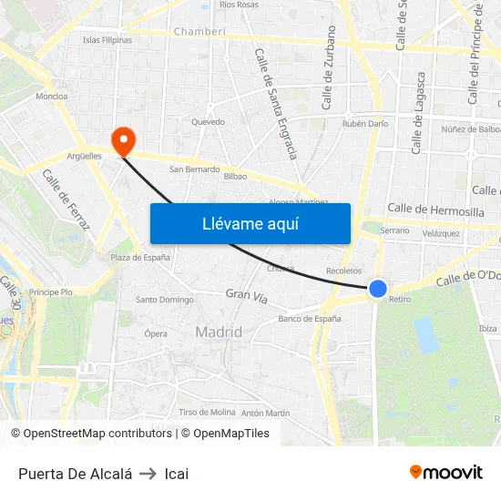 Puerta De Alcalá to Icai map