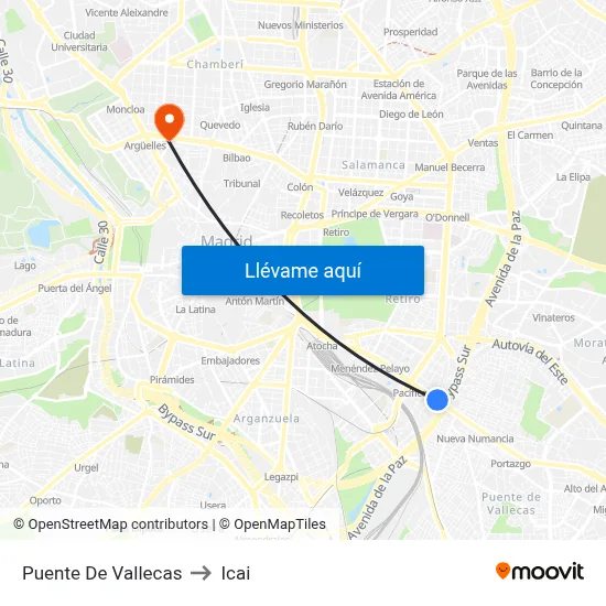Puente De Vallecas to Icai map