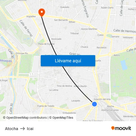 Atocha to Icai map