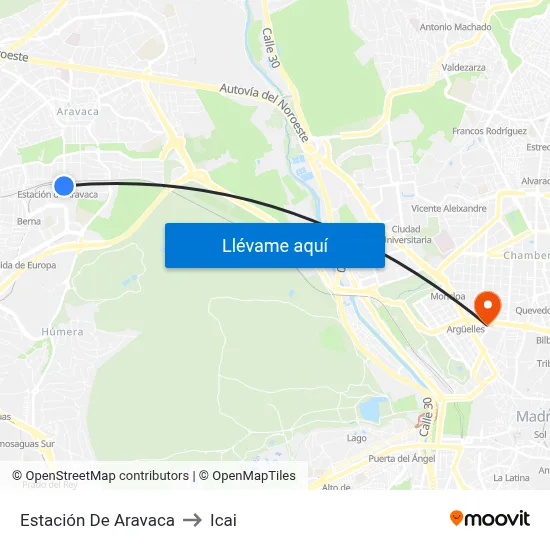 Estación De Aravaca to Icai map