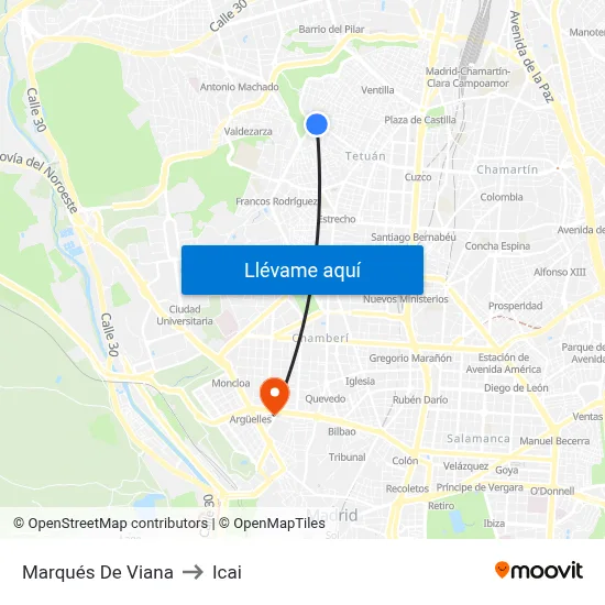 Marqués De Viana to Icai map