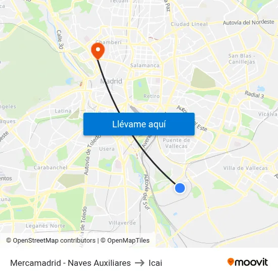 Mercamadrid - Naves Auxiliares to Icai map