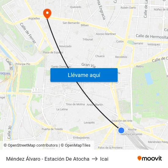 Méndez Álvaro - Estación De Atocha to Icai map
