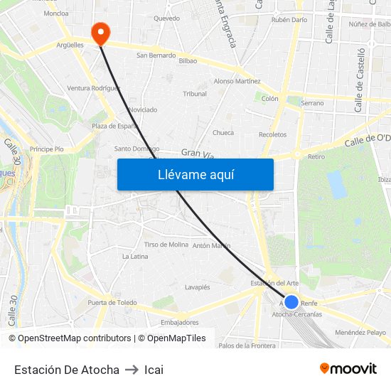 Estación De Atocha to Icai map