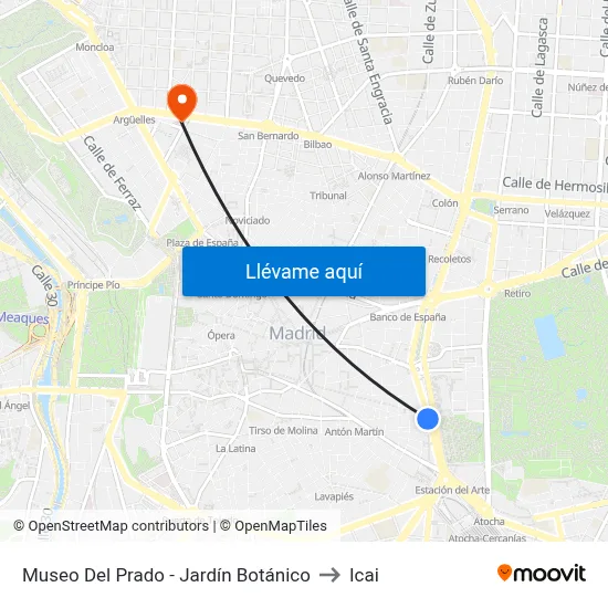 Museo Del Prado - Jardín Botánico to Icai map