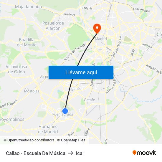 Callao - Escuela De Música to Icai map