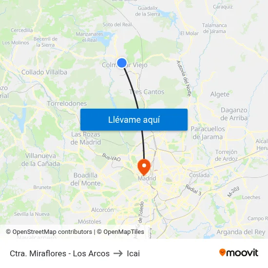 Ctra. Miraflores - Los Arcos to Icai map