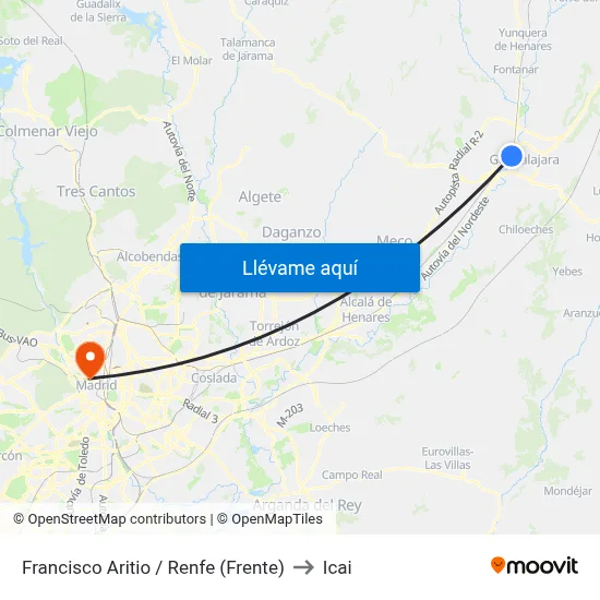 Francisco Aritio / Renfe (Frente) to Icai map