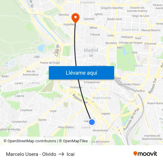 Marcelo Usera - Olvido to Icai map